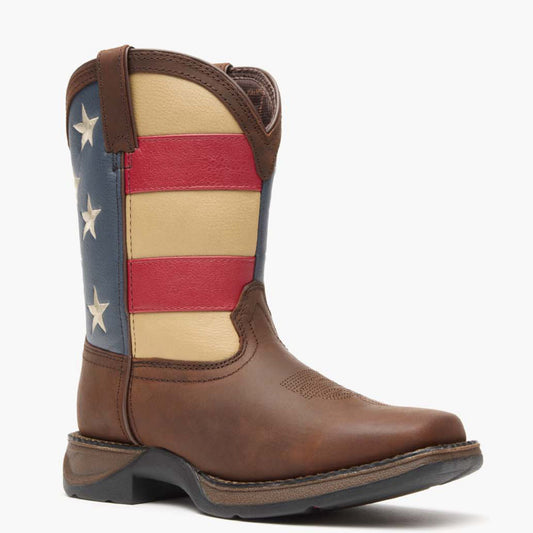 Botas vaqueras con bandera para niños grandes Lil' Rebel de Durango (DBT0160)