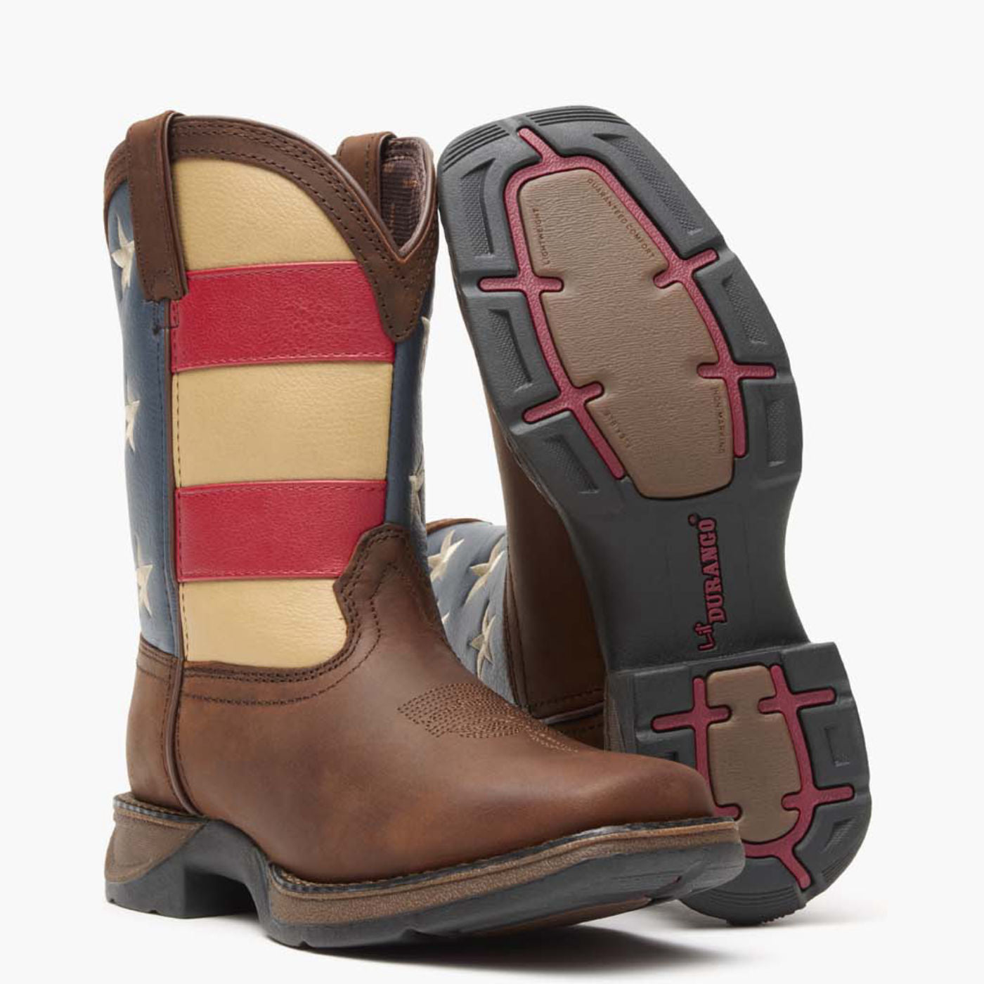 Botas vaqueras con bandera para niños grandes Lil' Rebel de Durango (DBT0160)