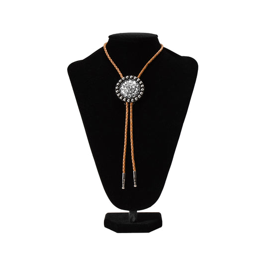 Double S Collection Clear Crystal Center Bolo Tie (22419)