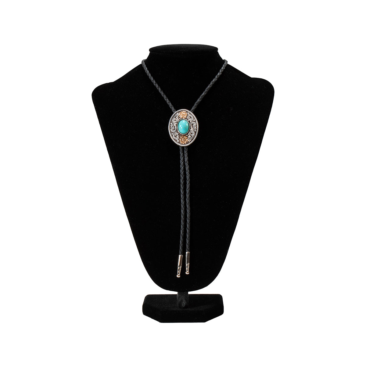 Double S Collection Multifinish Turquoise Bolo Tie (22412)
