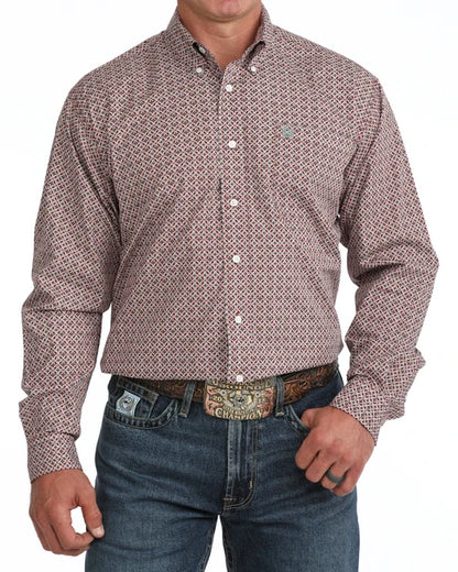 Camisa de manga larga Cinch para hombre (MTW1106140 BUR)