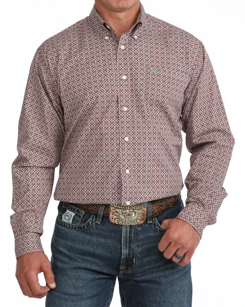 Camisa de manga larga Cinch para hombre (MTW1106140 BUR)