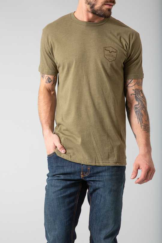 Kimes Ranch Men’s Shielded Trucker Shirt (Military Green)