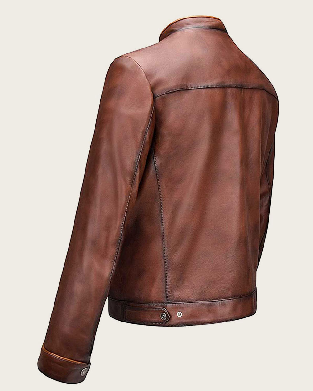 Cuadra Men's Brown Minimalist Leather Jacket (JC113/H269COC)