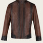 Cuadra Men's Brown Mandarin Neck Leather Jacket (JC160/H293COB)