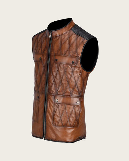 Cuadra Men's Honey Leather Vest (JC170/H302COB)
