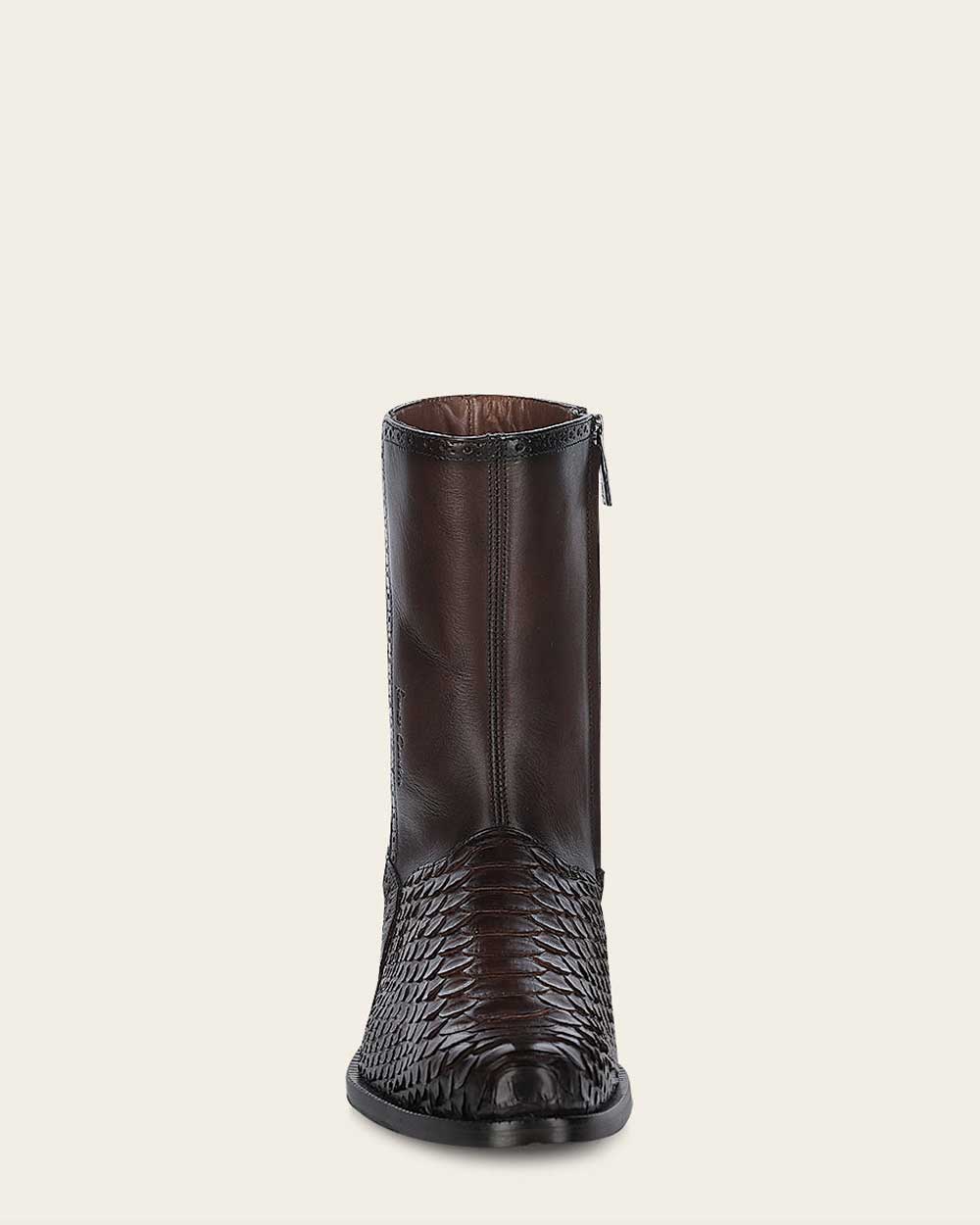 Franco Cuadra Men's Hand-Painted Brown Python Leather Dress Boots (FC818/827PBTS - Brown)