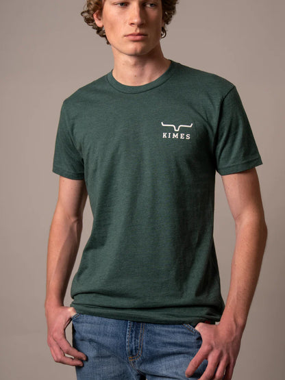 Camisa Kimes Ranch con texto grueso para hombre (MSH0000157 Verde bosque jaspeado) 