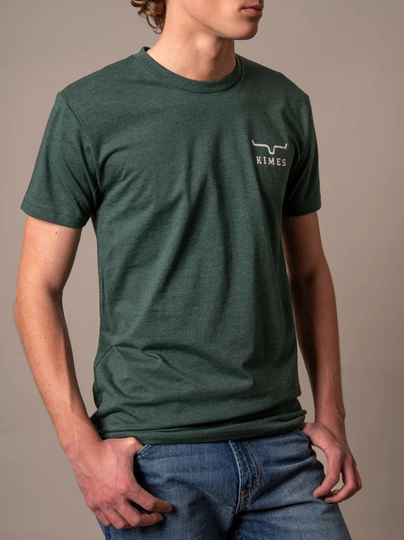 Camisa Kimes Ranch con texto grueso para hombre (MSH0000157 Verde bosque jaspeado) 