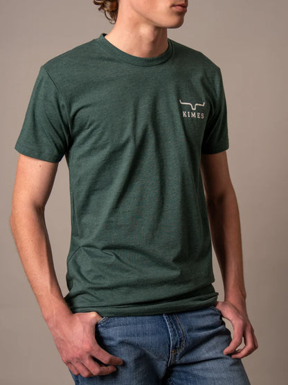 Camisa Kimes Ranch con texto grueso para hombre (MSH0000157 Verde bosque jaspeado) 