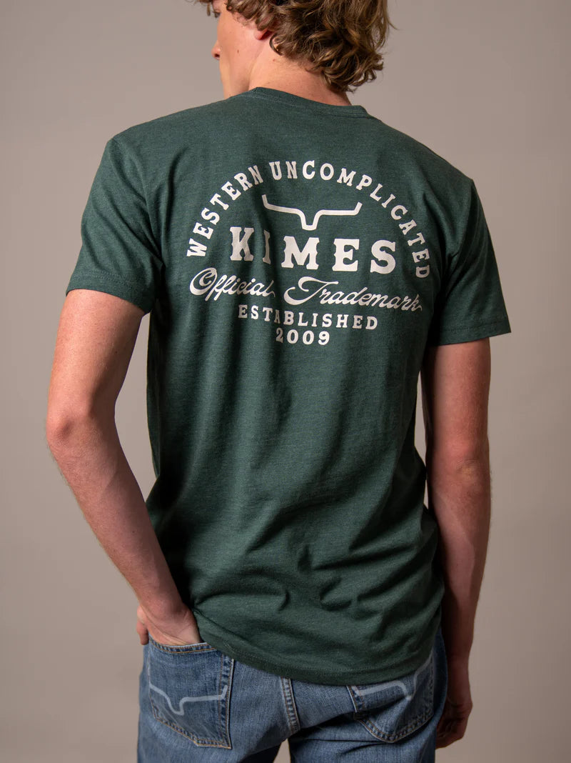 Camisa Kimes Ranch con texto grueso para hombre (MSH0000157 Verde bosque jaspeado) 
