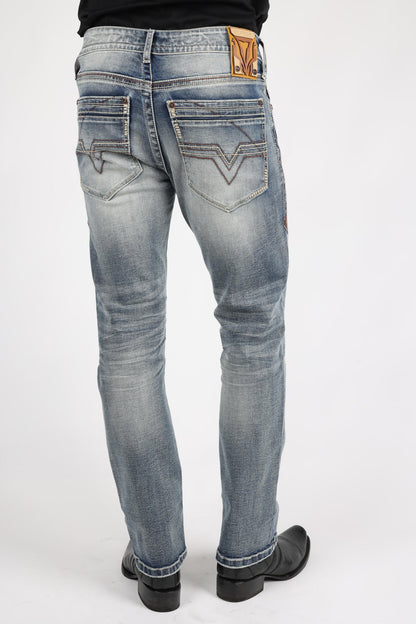 Vaqueros de corte bota azul Holt de Platini para hombre (CBJ9885 azul)