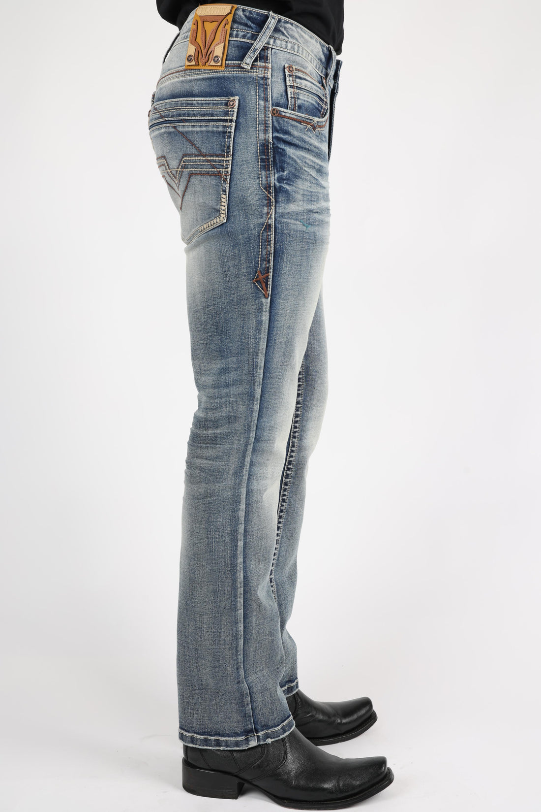 Vaqueros de corte bota azul Holt de Platini para hombre (CBJ9885 azul)