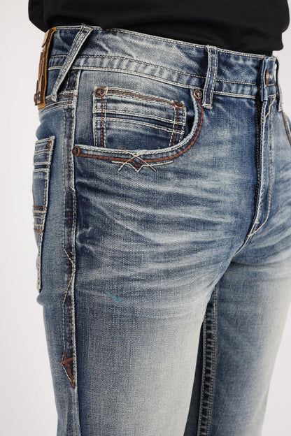 Vaqueros de corte bota azul Holt de Platini para hombre (CBJ9885 azul)