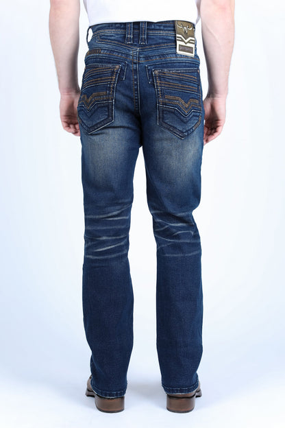 Vaqueros de corte bota Holt Slim de Platini para hombre (PHD9732)