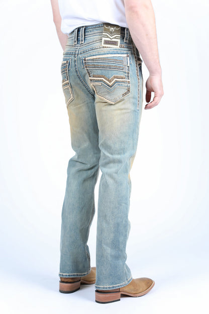 Vaqueros de corte bota Holt Slim de Platini para hombre (PHD9733)