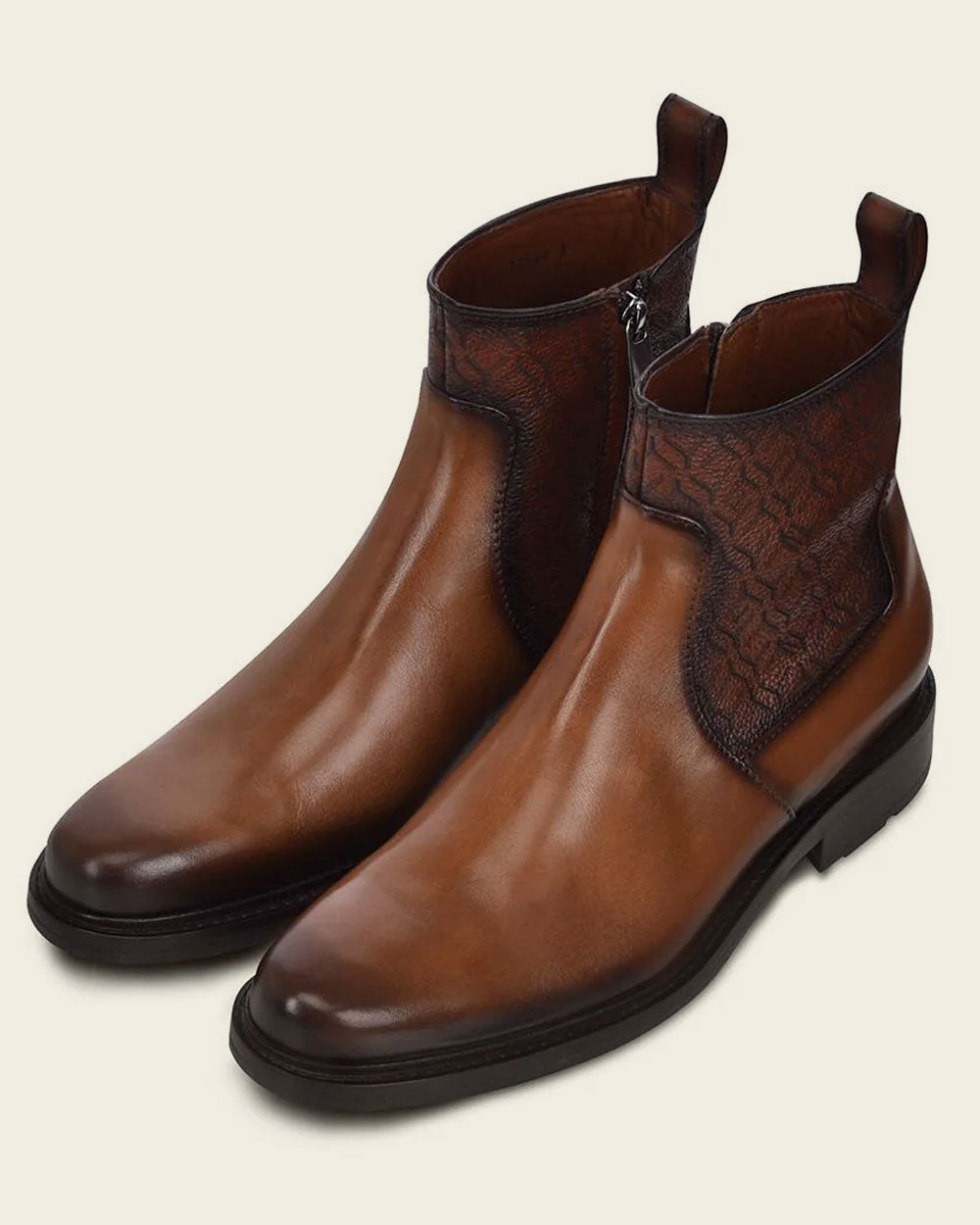 Franco Cuadra Men's Honey Leather Chelsea Dress Boots (FC630/G89TSRS - Ternera Inca/Res Bristol Miel)
