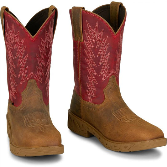 Bota de trabajo Justin Markout de 11" con puntera de acero para hombre (PD4071 / Marrón)