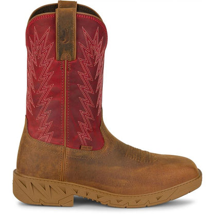 Botas Justin Mans de 11" impermeables con puntera de acero, color marrón búfalo de agua (PD4071)