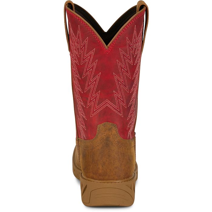 Botas Justin Mans de 11" impermeables con puntera de acero, color marrón búfalo de agua (PD4071)