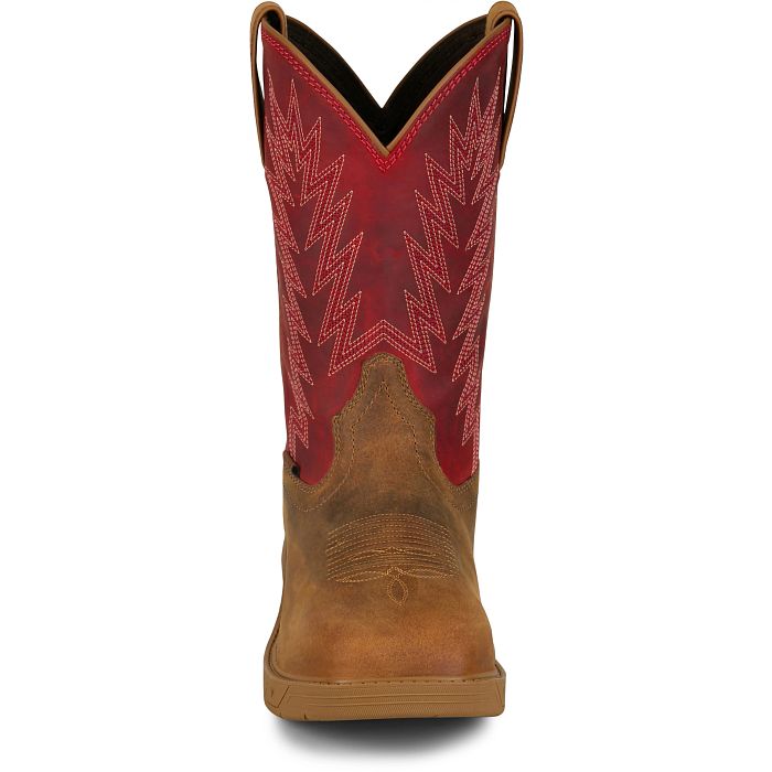 Botas Justin Mans de 11" impermeables con puntera de acero, color marrón búfalo de agua (PD4071)