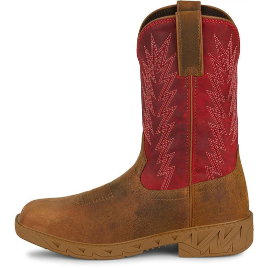 Bota de trabajo Justin Markout de 11" con puntera de acero para hombre (PD4071 / Marrón)