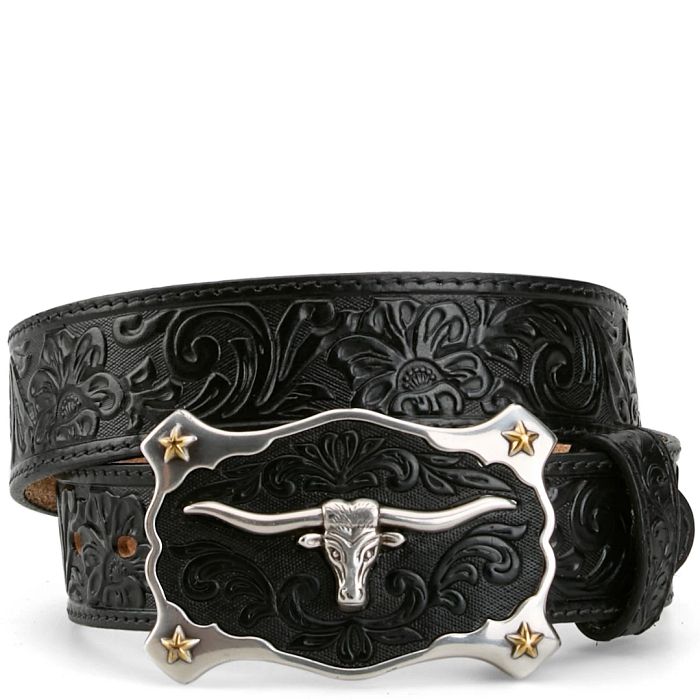 Cinturón negro para hombre Justin LongHorn (C11193)