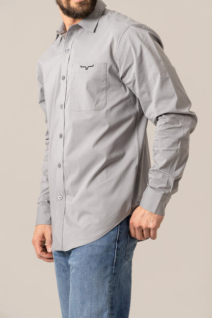 Kimes Ranch Men's KR Team Dress Shirt (Grey)