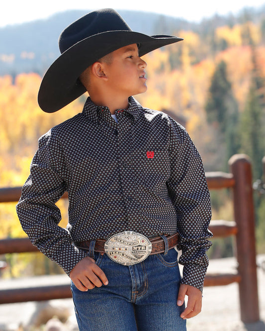 Camisa de manga larga para niño Cinch (MTW7060360 NEGRO)