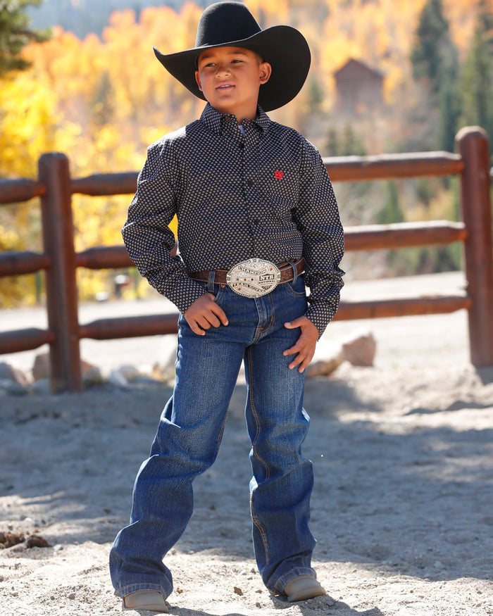 Cinch Boys Long Sleeve Shirt (MTW7060360 BLK)