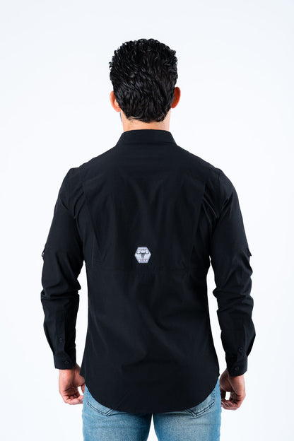 Platini Men's Performance Fishing Long Sleeve Shirt (PGL8780 Black)