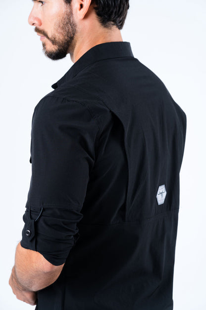 Platini Men's Performance Fishing Long Sleeve Shirt (PGL8780 Black)