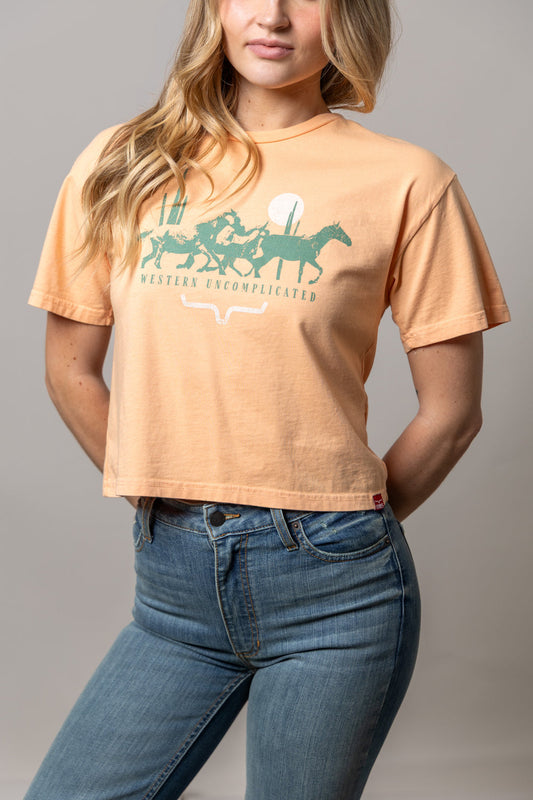 Kimes Ranch Ladies Plains Stampede T-Shirt (Peach)