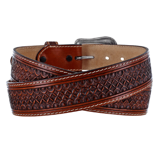 Justin Men's Diamond Back Dark Brown Leather Belt (C13925)