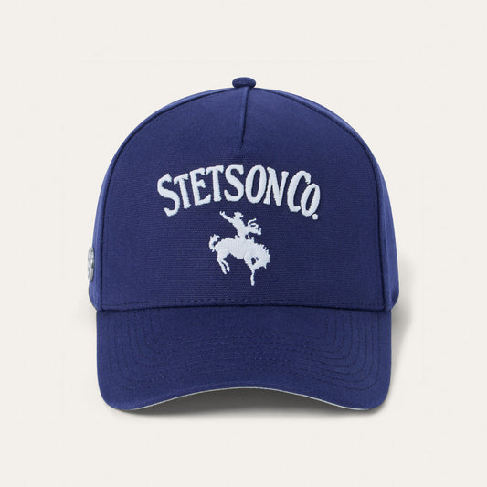 Gorra Snapback Trucker Stetson Canvas Rider (lona de algodón A-Frame / azul marino)