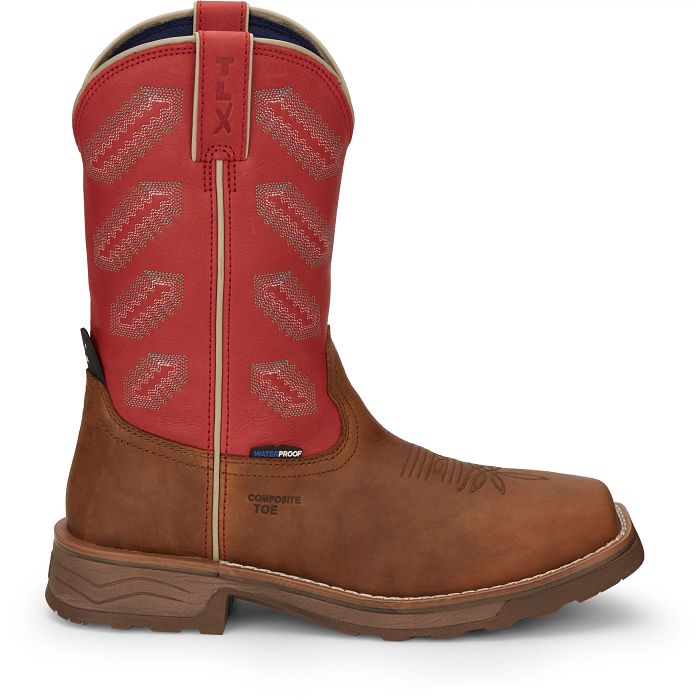 Tony Lama Men's Energy 11" Composite Toe Waterproof Work Boots (TW3400 / Tan)