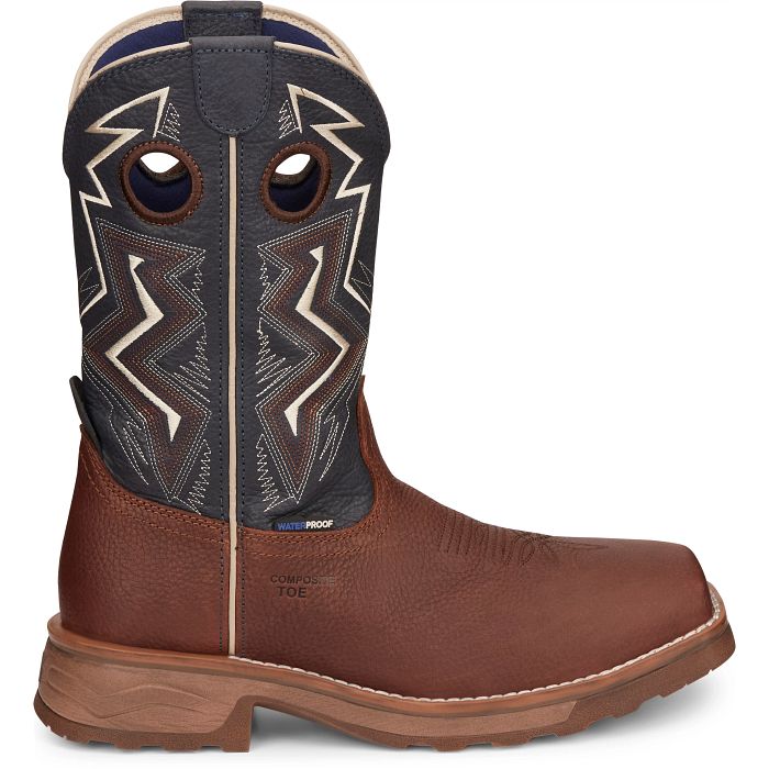 Tony Lama Men's Force 11" Wide Square Composite Toe Waterproof Work Boots (TW3402 / Dark Brown)