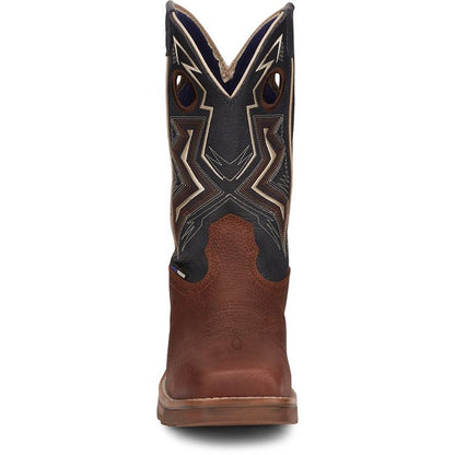 Tony Lama Men's Force 11" Wide Square Composite Toe Waterproof Work Boots (TW3402 / Dark Brown)