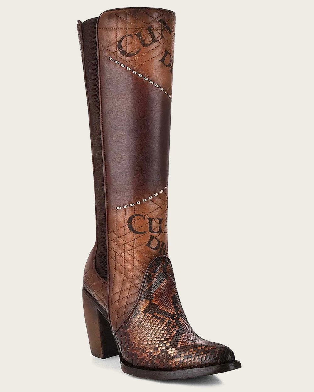 Cuadra Women's Tall Engraved Brown Exotic Boot (CU561/3F66PH Brown)