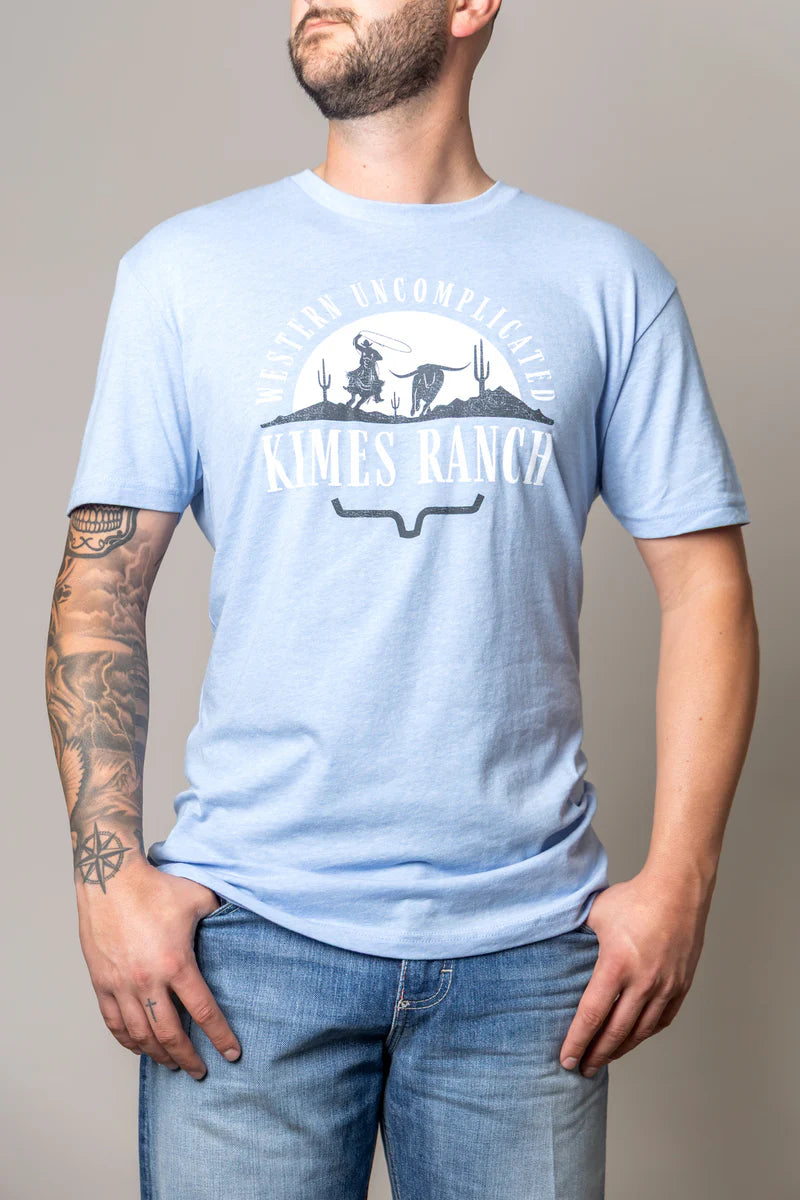 Camiseta para hombre The Chase de Kimes Ranch (azul Columbia jaspeado)