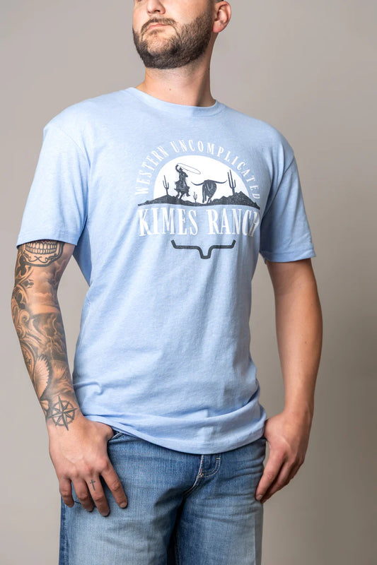 Camiseta para hombre The Chase de Kimes Ranch (azul Columbia jaspeado)