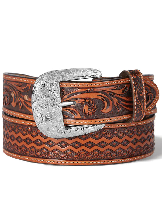 Justin Men’s Diamond Road Tan Leather Belt (C14074)