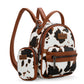 Wrangler Cow Print Mini Backpack with Coin Pouch (WG133-8600BR / Brown)