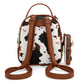 Wrangler Cow Print Mini Backpack with Coin Pouch (WG133-8600BR / Brown)