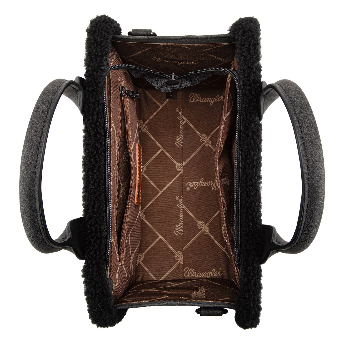 Wrangler Sherpa Southwestern Print Small Canvas Tote/Crossbody (WG166-8120SBK / Black)