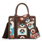 Wrangler Sherpa Southwestern Print Small Canvas Tote/Crossbody (WG166-8120SCF / Coffee)