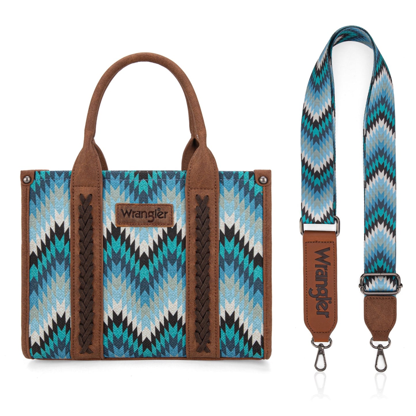 Wrangler Southwestern Pattern Dual Sided Print Tote/Crossbody (WG2211-8120SJN / Jean)