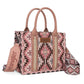 Wrangler Southwestern Pattern Dual Sided Print Tote/Crossbody (WG2213-8120SDPK / Dark Pink)