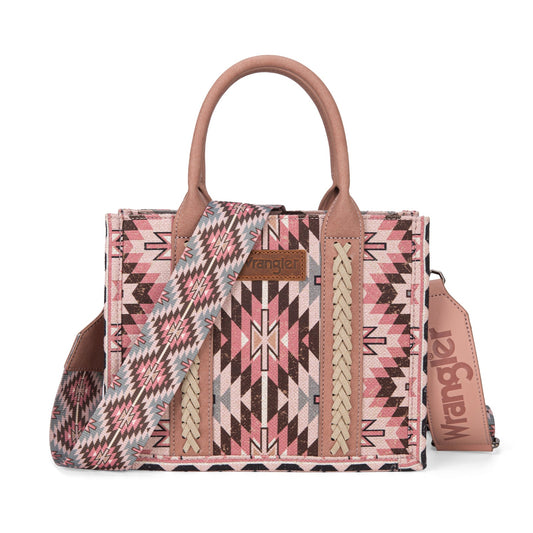 Wrangler Southwestern Pattern Dual Sided Print Tote/Crossbody (WG2213-8120SDPK / Dark Pink)