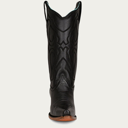 Botas vaqueras negras de punta recortada con bordado para mujer de Corral (Z5072-M / Negro)